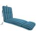 Jordan Manufacturing 74 x 22 Sullivan Vivid Blue Stripe Rectangular Outdoor Chaise Lounge Cushion with Ties and Hanger Loop