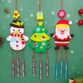 Deyuer Christmas Theme Wind Chime DIY Wind Chime Christmas Snowman Deer Santa Claus Wind Chime Ornament Non-Woven Wind Bell