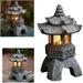 Hot Sale! Solar Lights Zen Stone Pagoda Decorative Ornaments Garden Resin Sculpture Buddha Furniture Outdoor Lights For Balcony Garden Courtyard Garden Deco