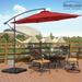 Boyel Living 10Ft Patio Offset Umbrella Cantilever Umbrella Market Hanging Offset Umbrella for Patio Outdoor Red