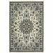 4 x 6 Ivory and Blue Oriental Stain Resistant Indoor Outdoor Area Rug