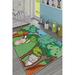 LaModaHome Area Rug Non-Slip - Green Rabbit and Mouse Soft Machine Washable Bedroom Rugs Indoor Outdoor Bathroom Mat Kids Child Stain Resistant Living Room Kitchen Carpet 2.7 x 6.6 ft