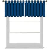 Tab Top Blackout Valance Curtains Panel Drapes Navy Blue 32 Wide by 26 Long - 1 Panel