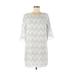Ali & Jay Casual Dress - Mini Scoop Neck 3/4 sleeves: Gray Chevron/Herringbone Dresses - New - Women's Size Medium