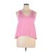 Zyia Active Active Tank Top: Pink Stripes Activewear - Women's Size X-Large