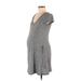 Hatch X Current/Elliot Casual Dress - Shift Scoop Neck Short sleeves: Gray Dresses - Women's Size 7 Maternity