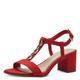 MARCO TOZZI Damen Sandalen mit Absatz mit Verstellbarem Riemen Vegan, Rot (Rot), 37 EU