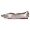 Caprice Damen Ballerinas aus Leder Spitz, Beige (Taupe Metallic), 38