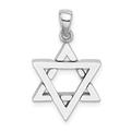 14ct Gold White 3 d Jewish Religious Judaica Star of David Measures 21.5mm long Jewelry Gifts for Women