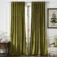 Timeper Olive Green Velvet Curtains - Plush Soft Velvet Blackout Curtain Panels Vintage Style 90 inches Long Curtains for Bedroom/Farmhouse, Olive Green, W52 x L90, 2 Panels, Back Tab Design