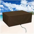 Garden Furniture Cover 240x160x100cm Brown Rectangular Waterproof Outdoor Patio Table Cover, 420D Oxford Fabric Garden Furniture Covers for Sofas Chairs Outside, Windproof, Anti-UV,Tear-Resistant