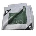 TUMESY Heavy Duty Tarp Tarpaulin Reinforced Eyelets Thick 3m x 7m 9ft x23ft (3 x 7 m,150g/m²) PE Tarpaulin Waterproof Army Green Silver tarp Sheet More Resistant Cover Tarp for Outdoor Camping