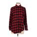 Banana Republic Factory Store Long Sleeve Button Down Shirt: Red Tops - Women's Size Medium Petite