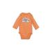 Just One You Made by Carter's Long Sleeve Onesie: Orange Stripes Bottoms - Size Newborn