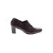 A2 by Aerosoles Heels: Loafers Chunky Heel Work Brown Print Shoes - Women's Size 10 - Round Toe