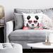 Panda w/ Heart-shaped Glasses Square Throw Pillow Polyester Begin Edition International Inc | 16 H x 16 W x 5.75 D in | Wayfair 5543-1616-CH1-1