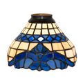 Meyda Lighting Baroque 5" H x 7" W Glass Bowl Lamp Shade (Uno) in Ivory/Blue/Black Glass in Black/Blue/Brown | 5 H x 7 W x 7 D in | Wayfair 114231
