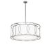 Meyda Lighting Cilindro 4 - Light Drum Pendant Fabric in Gray/White | 14.5 H x 42 W x 42 D in | Wayfair 259236