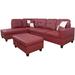 Multi Color Sectional - Andover Mills™ Engelhardt 103.5" Wide Faux Leather Sofa & Chaise w/ Ottoman Faux Leather | Wayfair