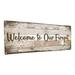Gracie Oaks Wyvetta Welcome to Our Firepit Metal Sign Metal | 11.5 H x 31 W x 0.04 D in | Wayfair EAE9E4C336C943FBA9FC3C5EFC13CC12
