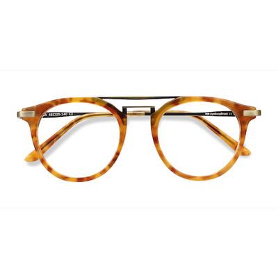 Unisex s aviator Light Tortoise Acetate, Metal Pre...