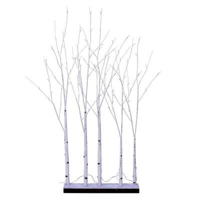 Vickerman 719961 - 4' White Birch Tree Grove LED104WW 5/Set (X221540) Birch Home Office Tree