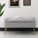 Adeco Upholstered Storage Ottoman Entryway Bench with Metal Legs