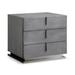 Cid Jely 24 Inch Nightstand, 3 Drawers, Crackled Lacquer Texture, Gray