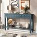 Rustic Entryway Console Table, 60" Long Sofa Table with two Different Size Drawers and Bottom Shelf for Storage