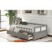 Twin to King Extendable Daybed with 2 Drawers, Wood Roll Out Sofa Bed