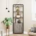 Industrial Tall Bookshelves Corner Shelf Cabinet Rustic Storage Rack for Living Room - 16.54"D X 70.87"H