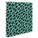 Teal Leopard Decorative 3-Ring 1-inch Binder for School Office or Home Reble & Easily Wipes