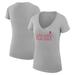Women's G-III 4Her by Carl Banks Gray Boston Red Sox Dot Print V-Neck Fitted T-Shirt