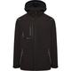 JCB Trade Hooded Softshell Jacket in Black, Size Medium Polyester/Spandex