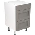 Kitchen Kit Flatpack Shaker Kitchen Cabinet Base 3 Drawer Unit Ultra Matt 500mm in Dust Grey MFC