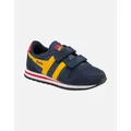 Gola Boy's Daytona Strap Kids Trainers - Navy Sun Red - Size: 8 years/8