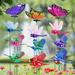 Garden Stake Set of 12 Butterfly Humming Dragonfly and Song Garden Stakes WindyWing Outdoor Garden Decor and Yard Art 6.5 x 15.5 Inch