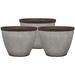 HDR-046868 20.5 Inch Rustic Resin Indoor Outdoor Garden Planter Urn for Flowers Herbs and Flowers (3 Pack)