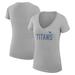Women's G-III 4Her by Carl Banks Heather Gray Tennessee Titans Dot Print V-Neck Fitted T-Shirt