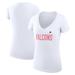 Women's G-III 4Her by Carl Banks White Atlanta Falcons Dot Print V-Neck Fitted T-Shirt