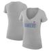 Women's G-III 4Her by Carl Banks Gray Texas Rangers Dot Print V-Neck Fitted T-Shirt