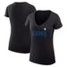 Women's G-III 4Her by Carl Banks Black Los Angeles Rams Dot Print V-Neck Fitted T-Shirt