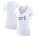 Women's G-III 4Her by Carl Banks White Indianapolis Colts Dot Print V-Neck Fitted T-Shirt