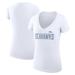 Women's G-III 4Her by Carl Banks White Seattle Seahawks Dot Print V-Neck Fitted T-Shirt
