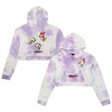 Women's DUMBGOOD Purple The Powerpuff Girls Butterfly Cropped Pullover Hoodie