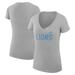 Women's G-III 4Her by Carl Banks Heather Gray Detroit Lions Dot Print V-Neck Fitted T-Shirt