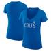 Women's G-III 4Her by Carl Banks Royal Indianapolis Colts Dot Print V-Neck Fitted T-Shirt