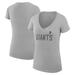 Women's G-III 4Her by Carl Banks Gray San Francisco Giants Dot Print V-Neck Fitted T-Shirt