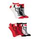 Ladies 5 Pair Coca Cola Love Shoe Liner Socks Red / White / Black 4-8