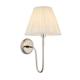 Rouen & Carla Wall Lamp with Shade Bright Nickel Plate & Cream Fabric